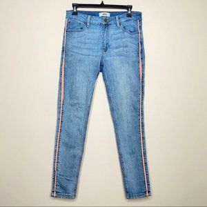 JBD Just Black Denim Skinny Coral Contrast Jeans